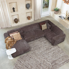 Laden Sie das Bild in den Galerie-Viewer, CLOUD CORNER SOFA RIGHT WOVEN CHENILLE WARM BROWN