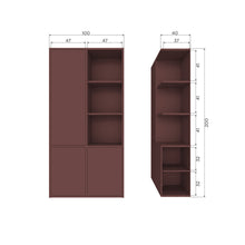 Laden Sie das Bild in den Galerie-Viewer, MEREL STORAGE CABINET PINE BURGUNDY RED [fsc]