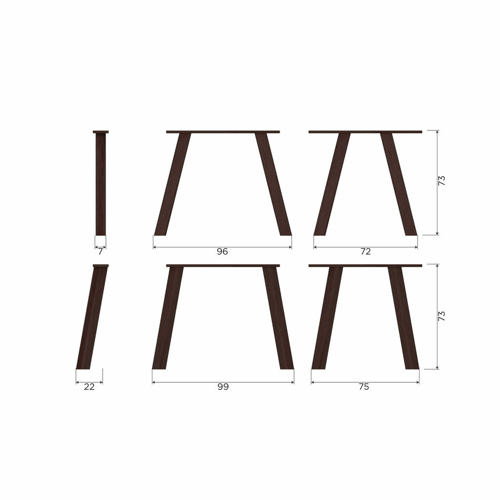 HAARLEM 4-POSITION LEG OAK MYSTIQUE BROWN SET OF 2 [fsc]