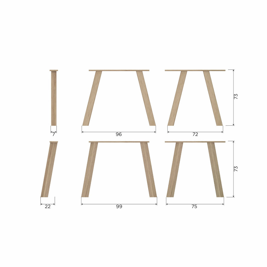 HAARLEM 4-POSITION LEG OAK PEBBLE GREY SET OF 2 [fsc]