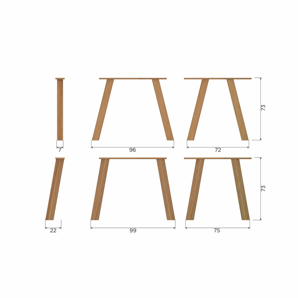 HAARLEM 4-POSITION LEG OAK TRANSPARENT SET OF 2 [fsc]
