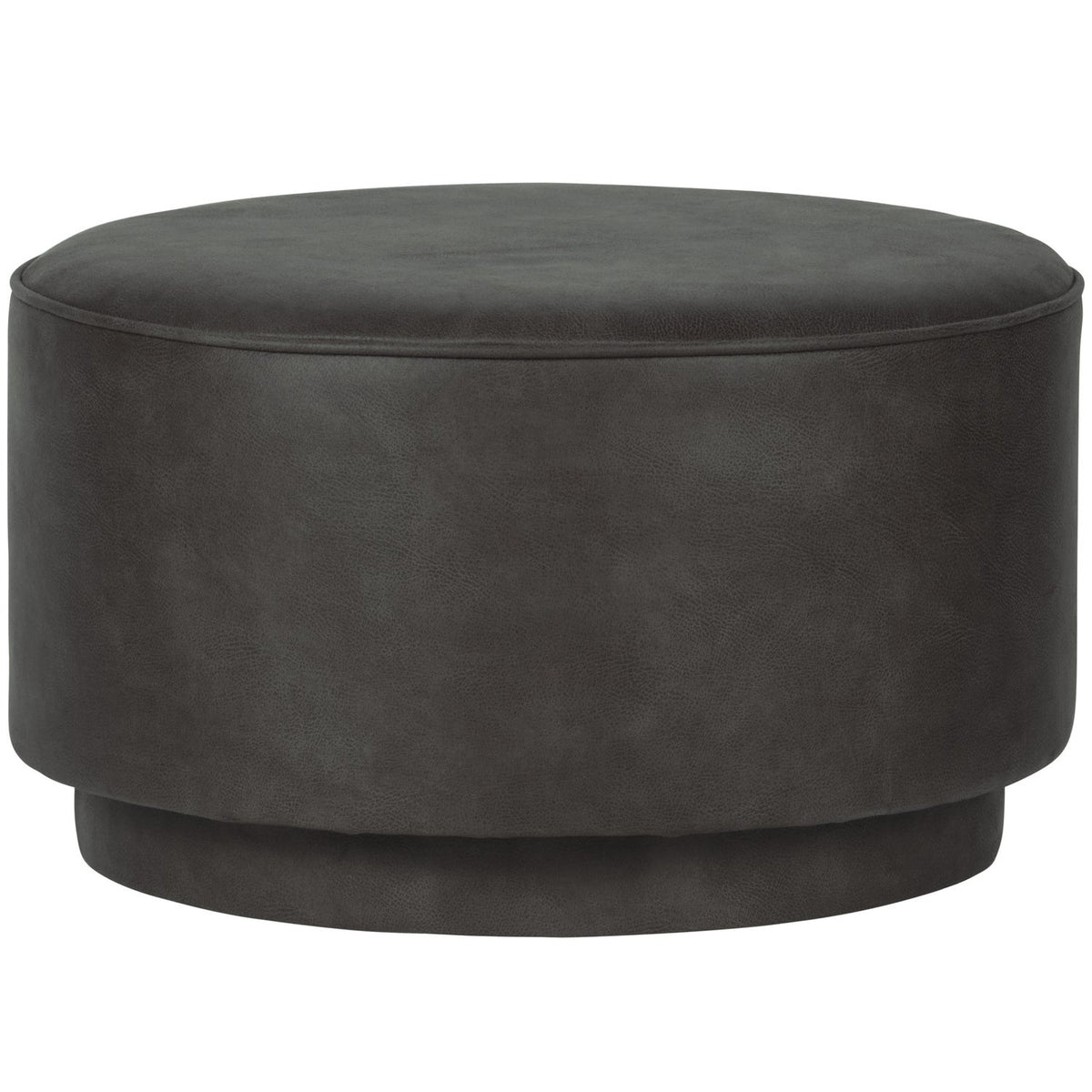 COFFEE POUF LEATHER LOOK ANTHRACITE