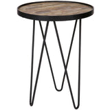 LEV SIDE TABLE TEAK WOOD/METAL NATURAL/BLACK