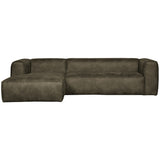 BEAN CORNER SOFA LEFT ECO LEATHER ARMY