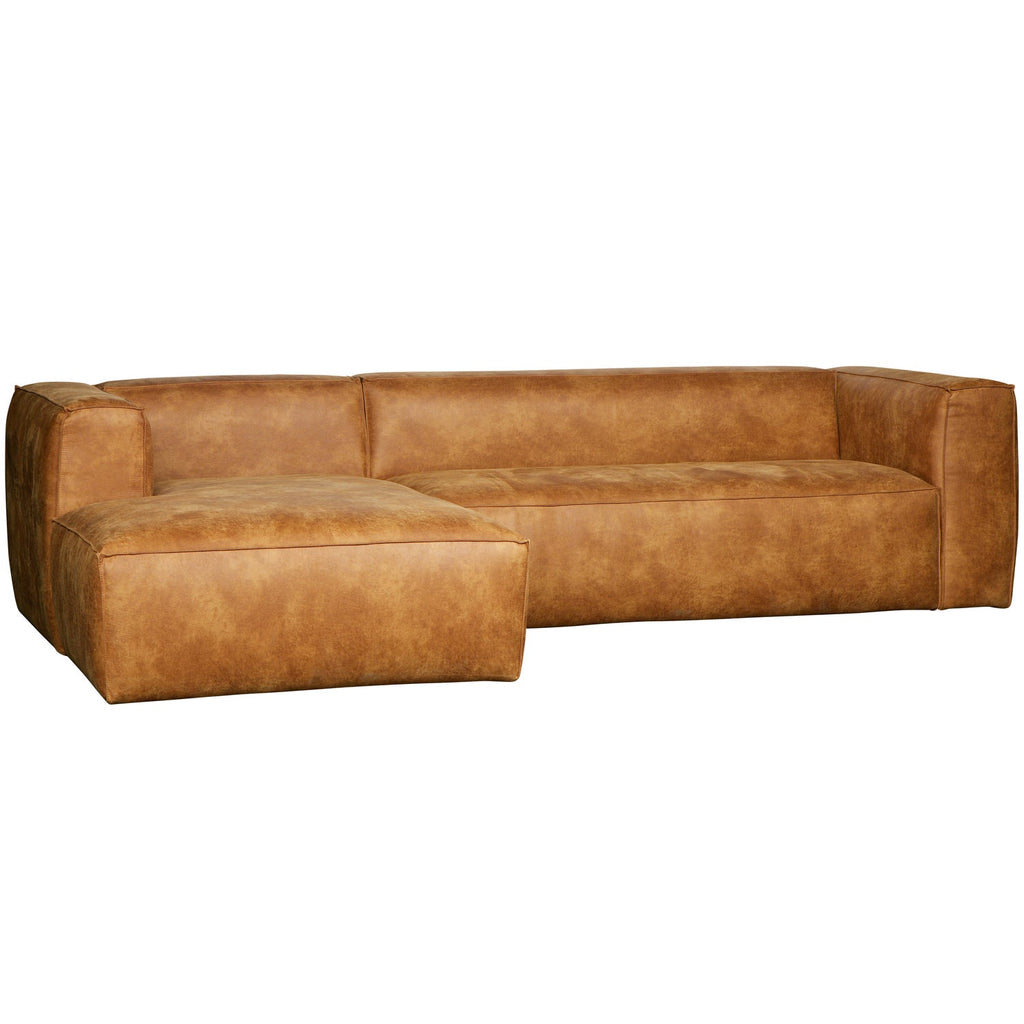 BEAN CORNER SOFA LEFT ECO LEATHER COGNAC