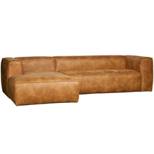 Load image into Gallery viewer, BEAN CORNER SOFA LEFT ECO LEATHER COGNAC