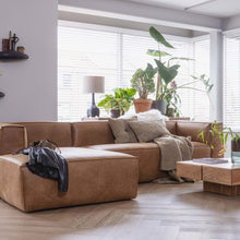 Load image into Gallery viewer, BEAN CORNER SOFA LEFT ECO LEATHER COGNAC