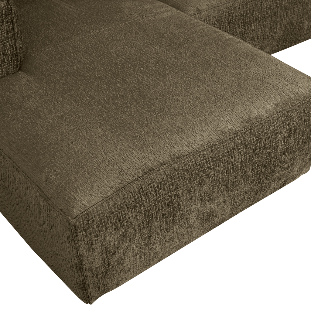 BEAN CORNER SOFA LEFT STRUCTURE VELVET MOSS