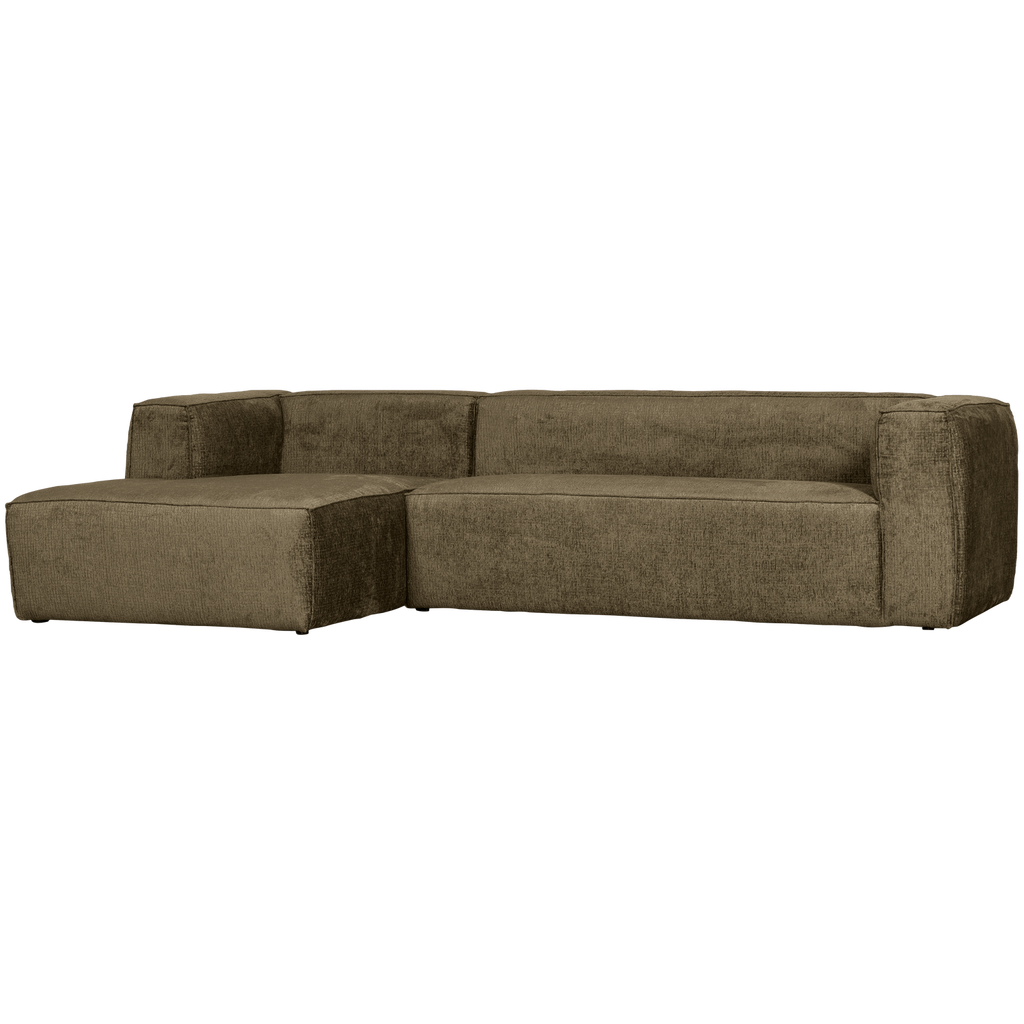 BEAN CORNER SOFA LEFT STRUCTURE VELVET MOSS
