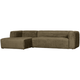 BEAN CORNER SOFA LEFT STRUCTURE VELVET MOSS