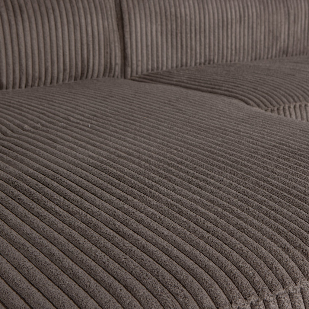 BEAN CORNER SOFA LEFT RIB FABRIC MUD