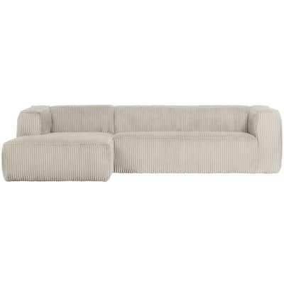 BEAN CORNER SOFA LEFT RIB FABRIC NATURAL