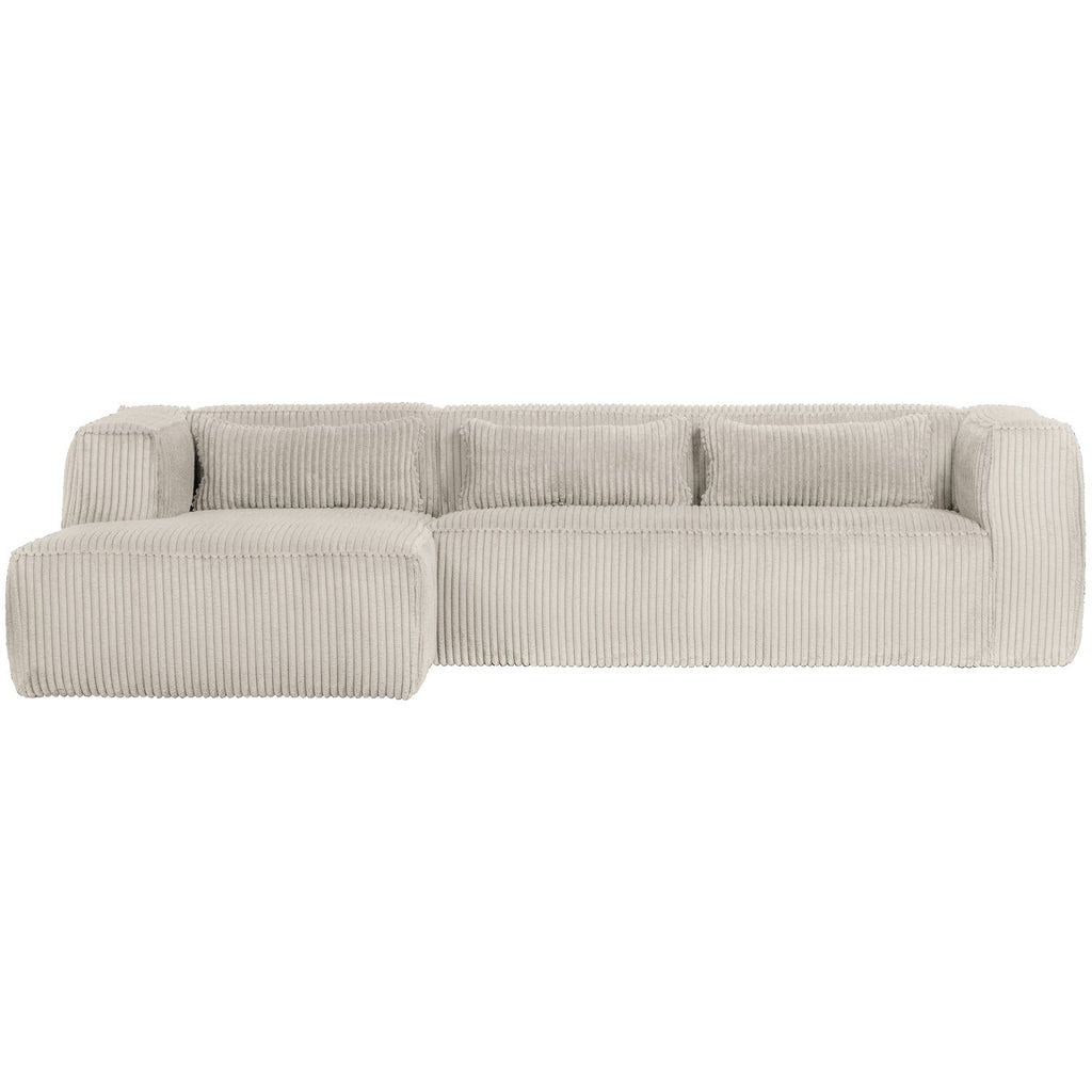 BEAN CORNER SOFA LEFT RIB FABRIC NATURAL
