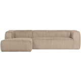 BEAN CORNER SOFA LEFT RIB FABRIC TRAVERTIN