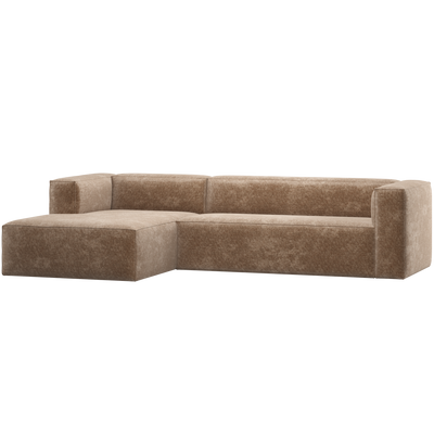 BEAN CORNER SOFA LEFT CHENILLE VELVET TAUPE