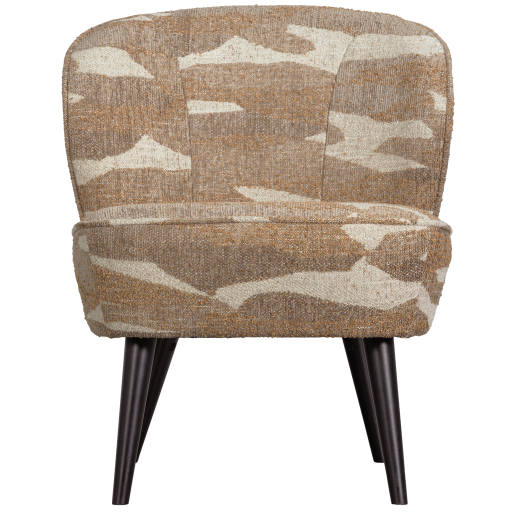 SARA ARMCHAIR WOVEN FABRIC CAMOUFLAGE PATTERN SAND