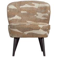 Laden Sie das Bild in den Galerie-Viewer, SARA ARMCHAIR WOVEN FABRIC CAMOUFLAGE PATTERN SAND