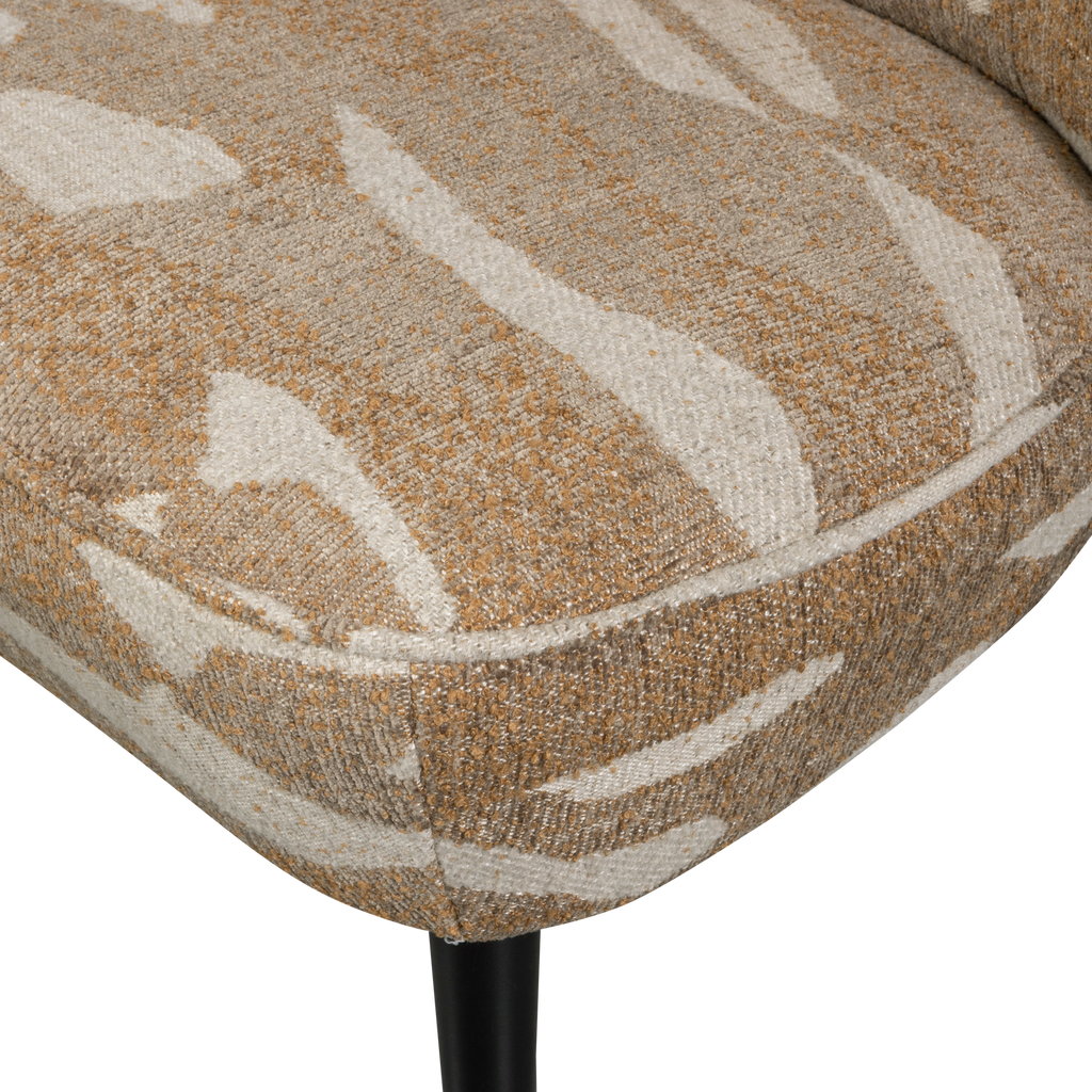 SARA ARMCHAIR WOVEN FABRIC CAMOUFLAGE PATTERN SAND