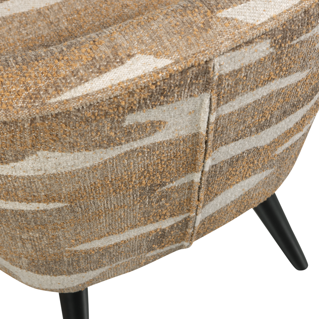 SARA ARMCHAIR WOVEN FABRIC CAMOUFLAGE PATTERN SAND