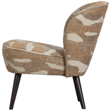 Laden Sie das Bild in den Galerie-Viewer, SARA ARMCHAIR WOVEN FABRIC CAMOUFLAGE PATTERN SAND