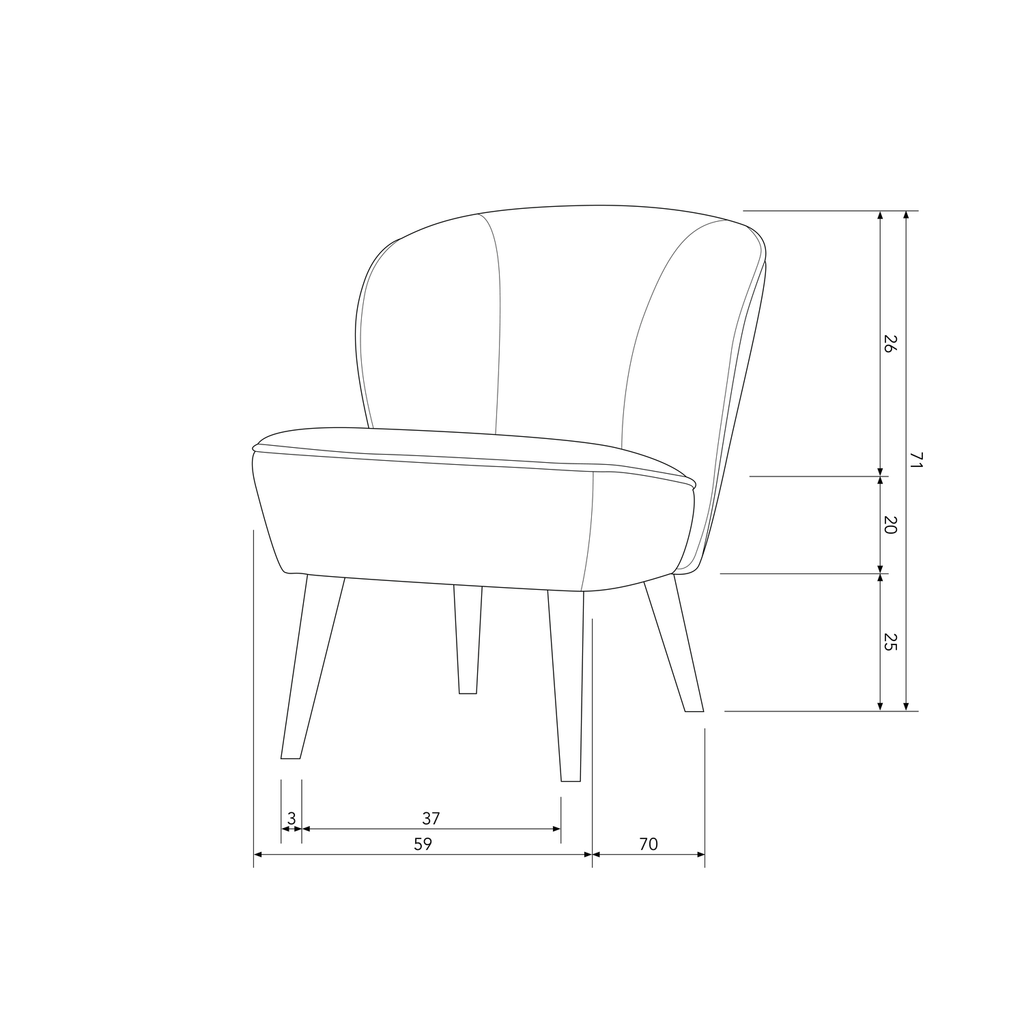 SARA ARMCHAIR VELVET WARM GREEN