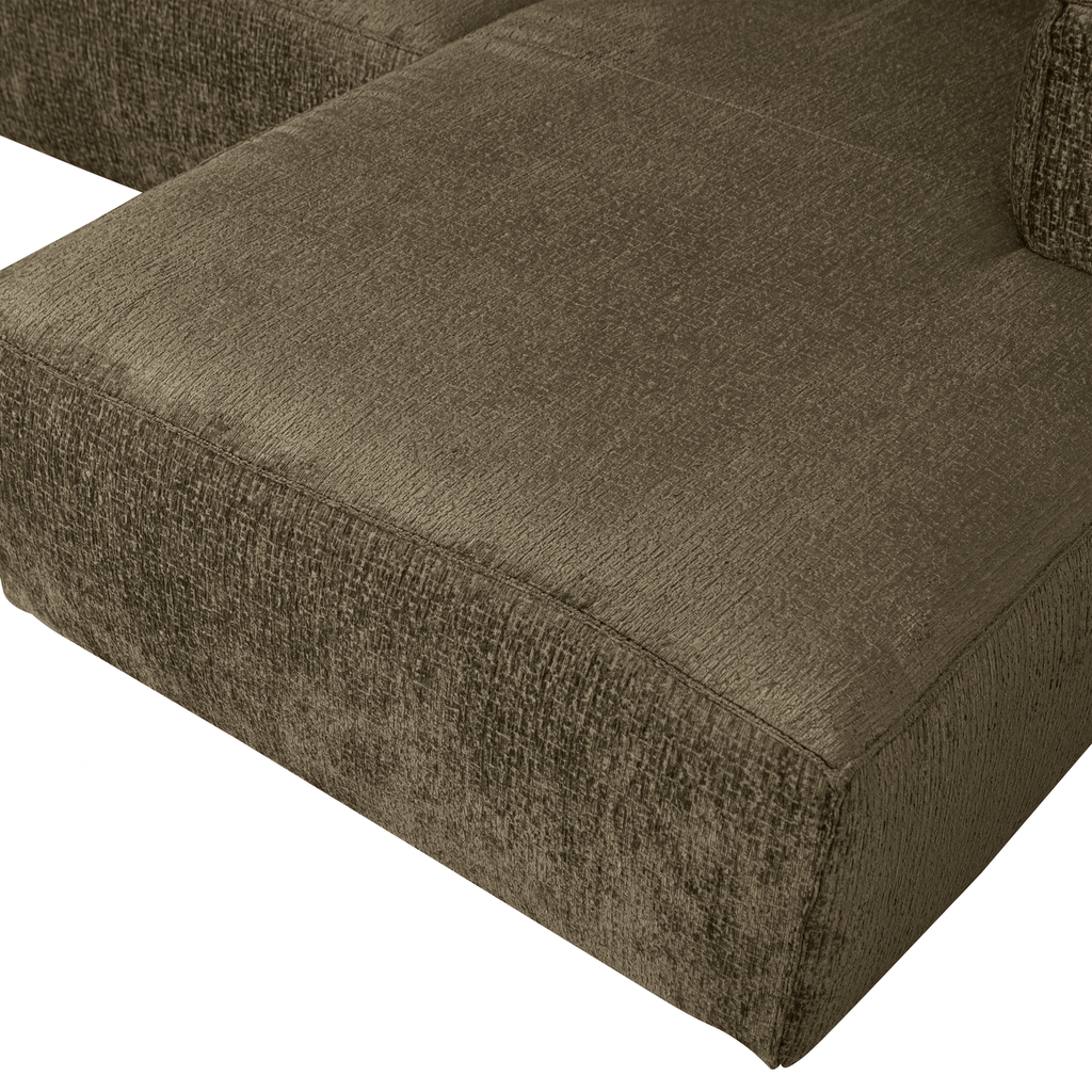 BEAN CORNER SOFA RIGHT STRUCTURE VELVET MOSS