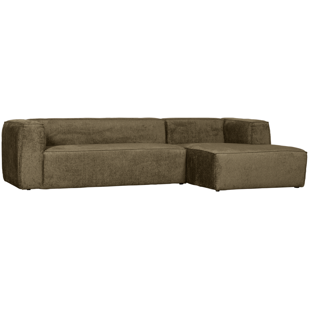 BEAN CORNER SOFA RIGHT STRUCTURE VELVET MOSS