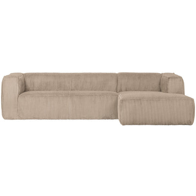 BEAN CORNER SOFA RIGHT RIB FABRIC TRAVERTIN