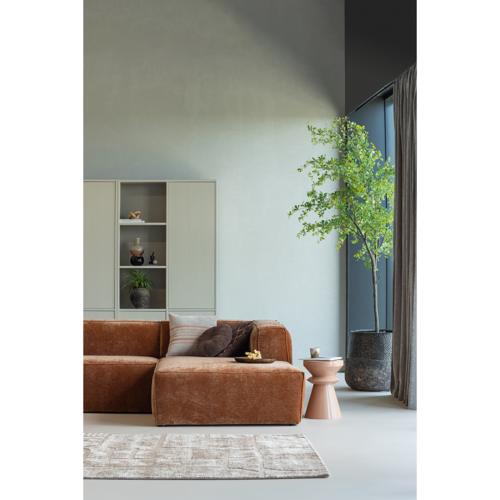 BEAN CORNER SOFA RIGHT CHENILLE VELVET TERRA