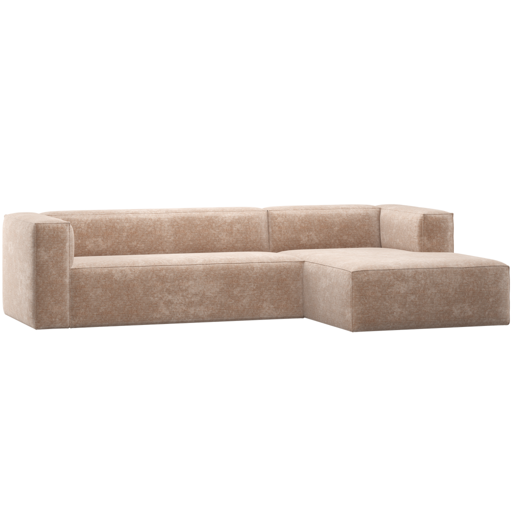 BEAN CORNER SOFA RIGHT CHENILLE VELVET NATUREL