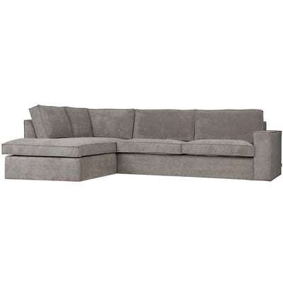 THOMAS CORNER SOFA RIB FABRIC LEFT WEATHERED GREEN