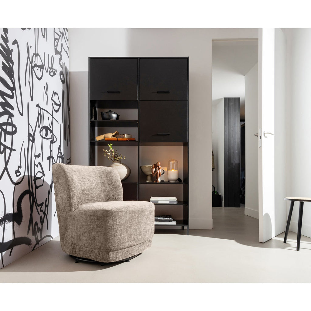 ATTY SWIVEL ARMCHAIR VELVET SAND