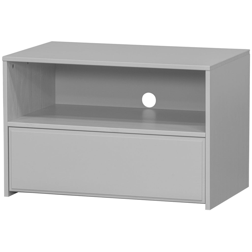 YISSA TV UNIT WITH DRAWER/OPEN BOX PINE CLOUD GREY [fsc]