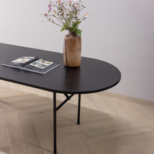 Load image into Gallery viewer, ARTHUR TABLE OVAL OAK BLACK [fsc] H-LEG