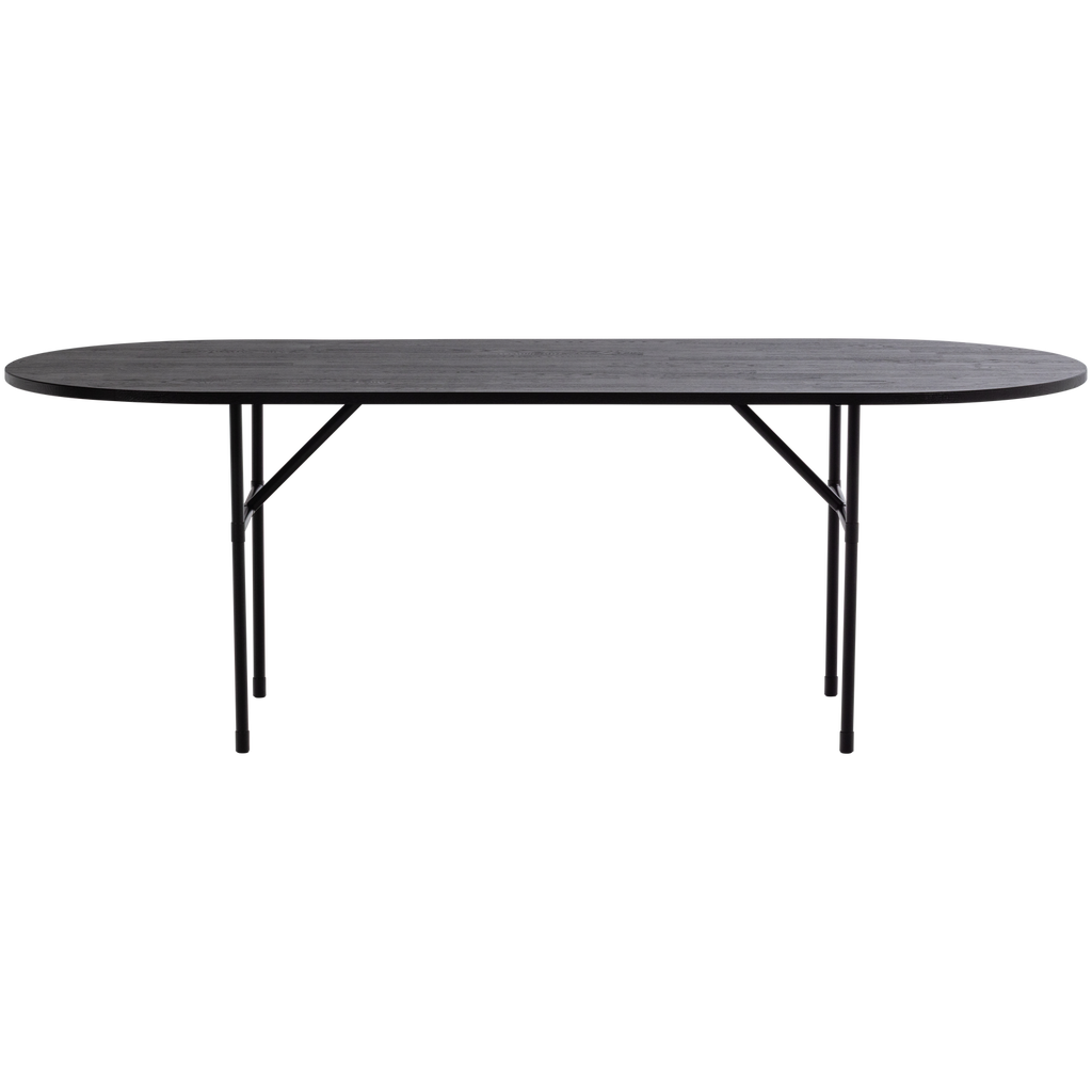 ARTHUR TABLE OVAL OAK BLACK [fsc] H-LEG
