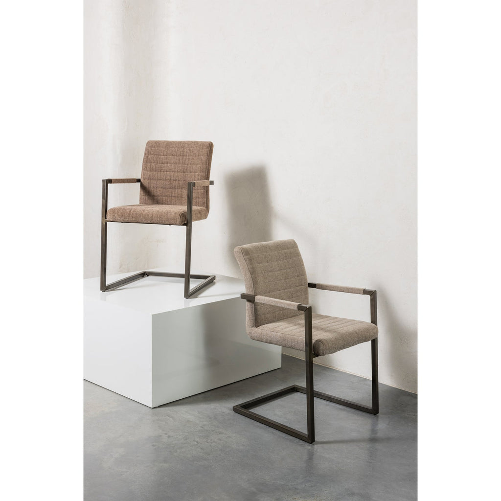 BAS DINING CHAIR WOVEN FABRIC SAND MELANGE