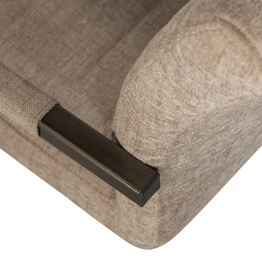 BAS DINING CHAIR WOVEN FABRIC SAND MELANGE