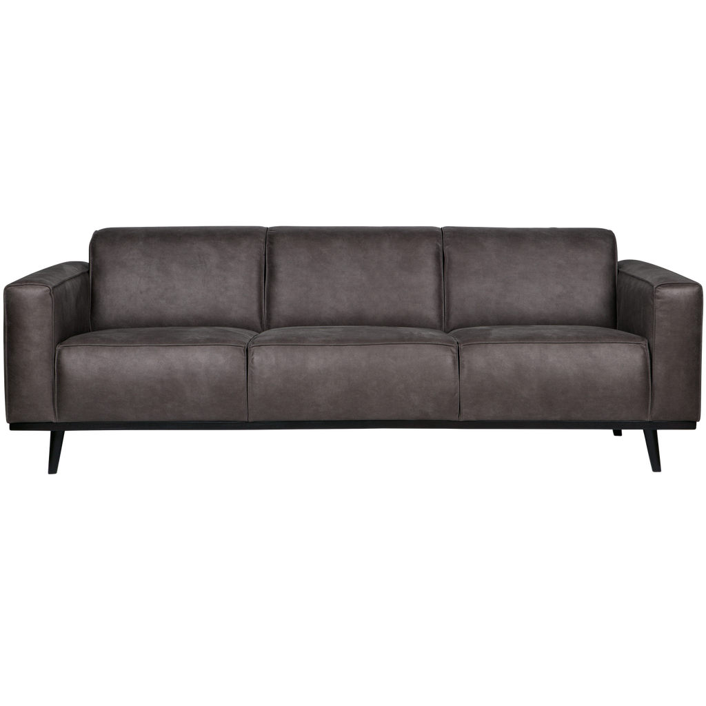 STATEMENT 3-SEATER SOFA 230 CM ECO LEATHER DARK GREY