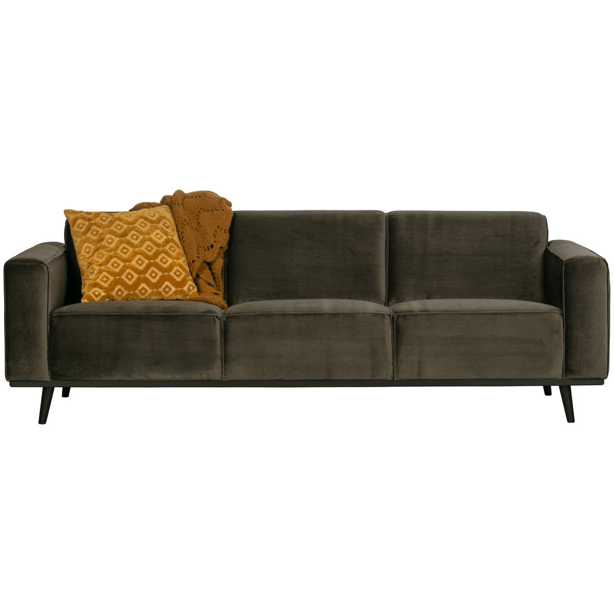 STATEMENT 3-SEATER SOFA 230 CM VELVET WARM GREEN