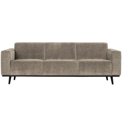 STATEMENT 3-SEATER SOFA 230 CM RIB FABRIC CLAY GREY