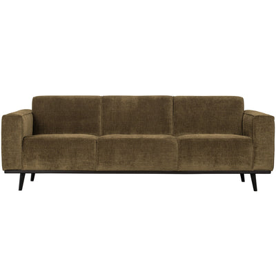 STATEMENT 3-SEATER SOFA 230 CM RIB FABRIC OLIVE GREEN