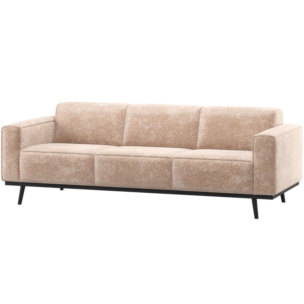 STATEMENT 3-SEATER SOFA 230 CM CHENILLE VELVET NATURAL