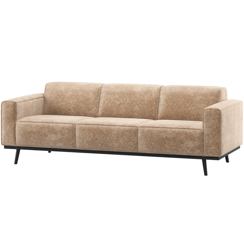 STATEMENT 3-SEATER SOFA 230 CM CHENILLE VELVET PEACH PINK