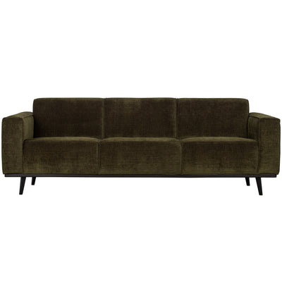 STATEMENT 3-SEATER SOFA 230 CM RIB FABRIC WARM GREEN