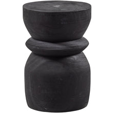 Load image into Gallery viewer, Bikkel stool wood black 40xø28cm