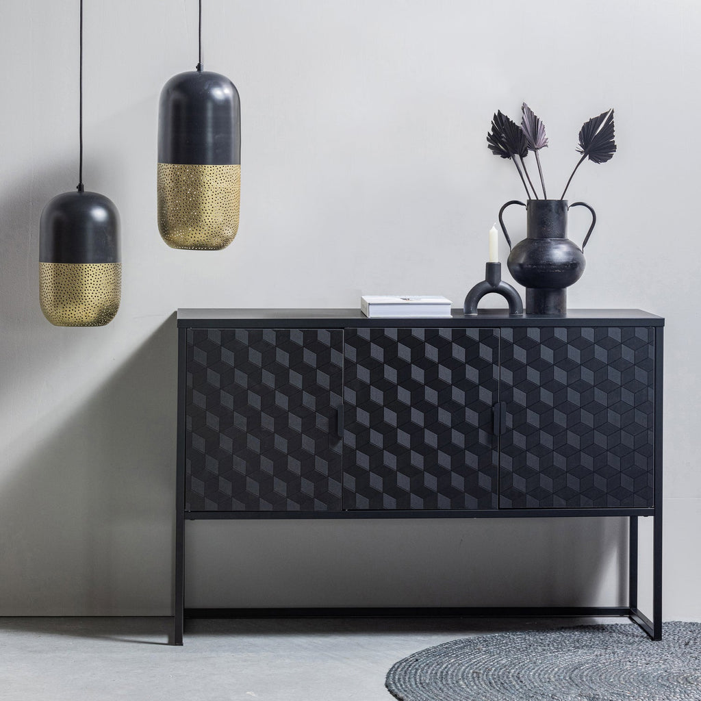 TIRSA HANGING LAMP 36CM METAL BLACK/BRASS