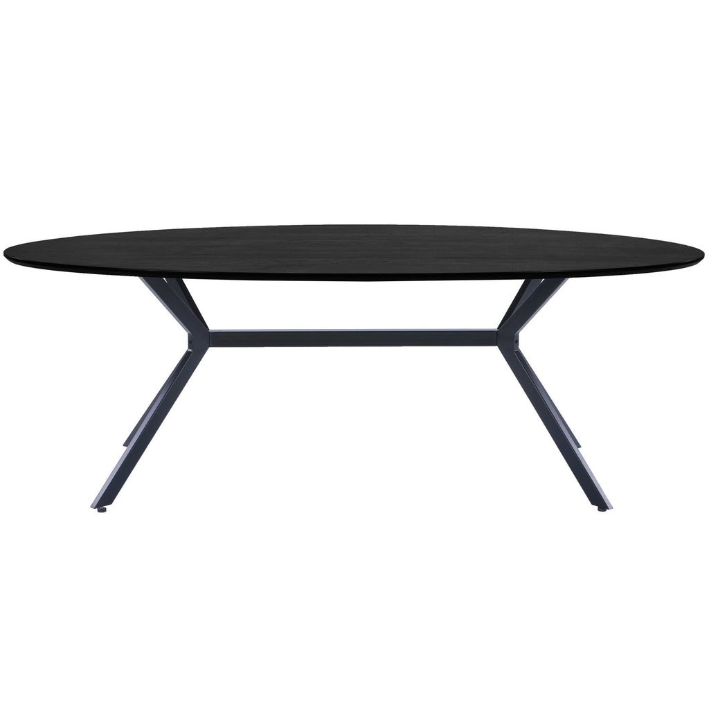 BRUNO DINING TABLE OVAL MDF BLACK 220x100CM