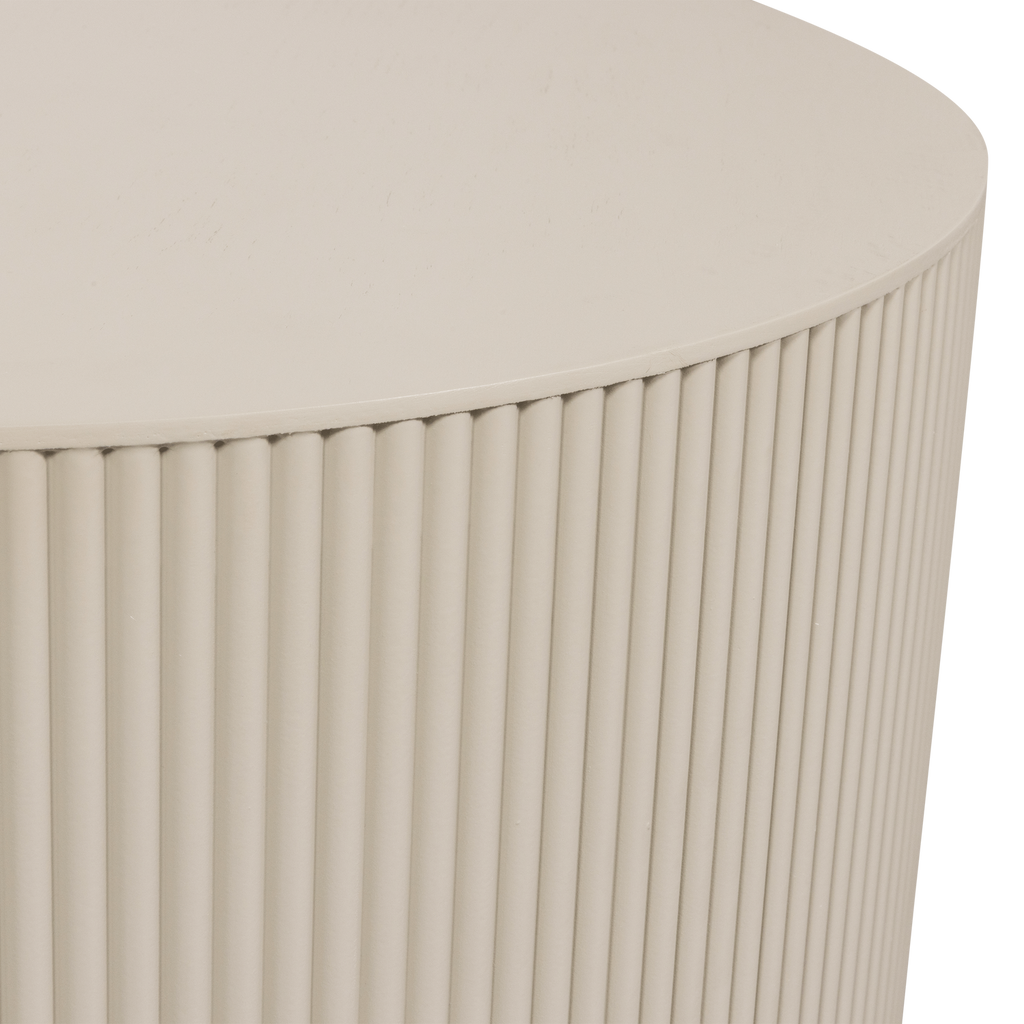 SANNE SIDE TABLE ROUND MDF ANTIQUE BEIGE