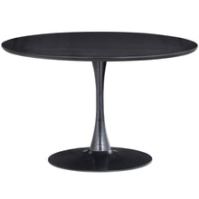 Charger l'image dans la galerie, SAMMY DINING TABLE TRUMPET BASE ROUND MDF BLACK O120CM