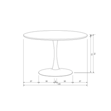 Charger l'image dans la galerie, SAMMY DINING TABLE TRUMPET BASE ROUND MDF BLACK O120CM